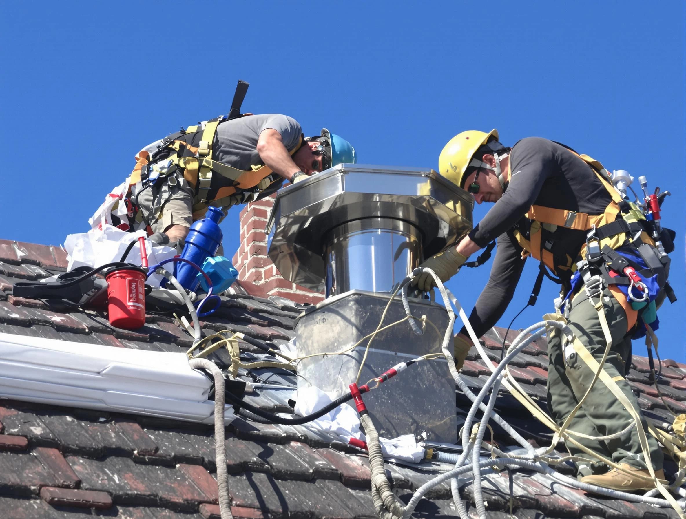 Protective chimney cap installed by Edison Chimney Sweep in Edison, NJ