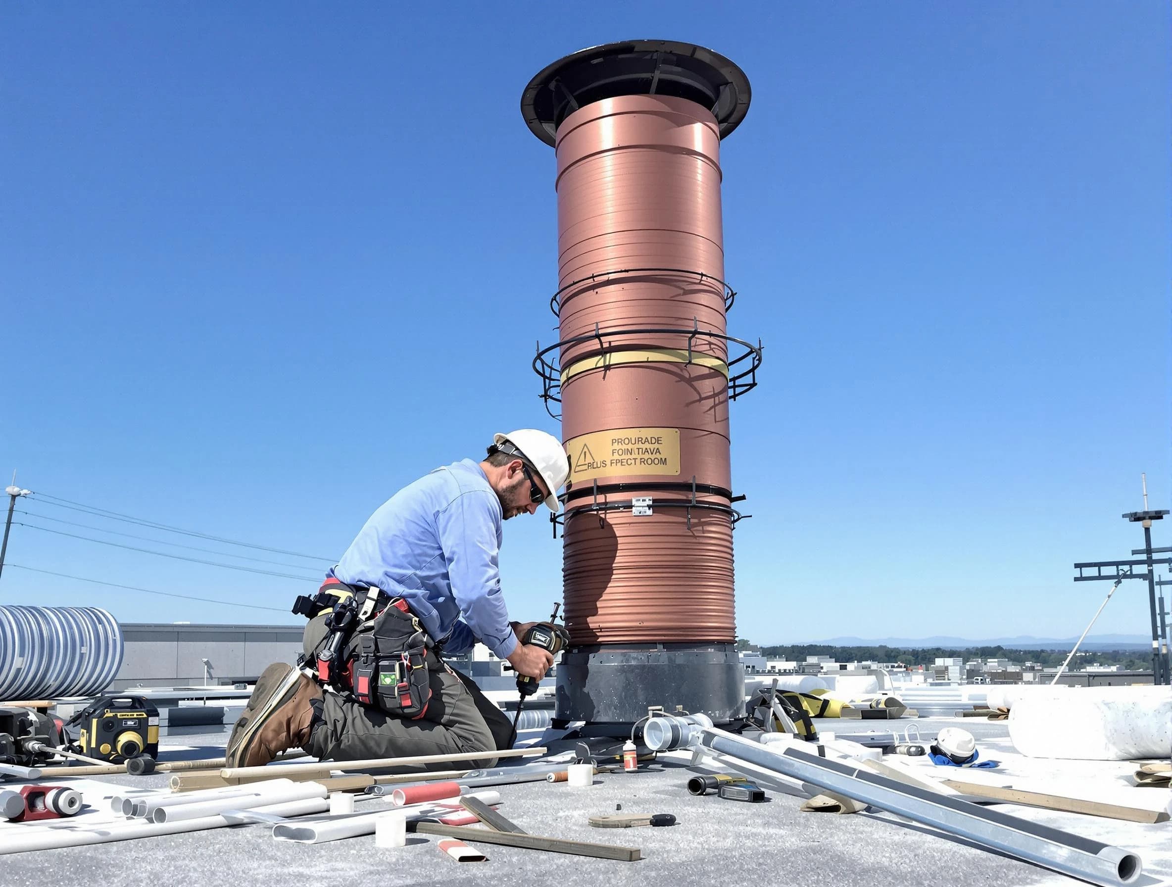 Installed chimney liner by Edison Chimney Sweep in Edison, NJ