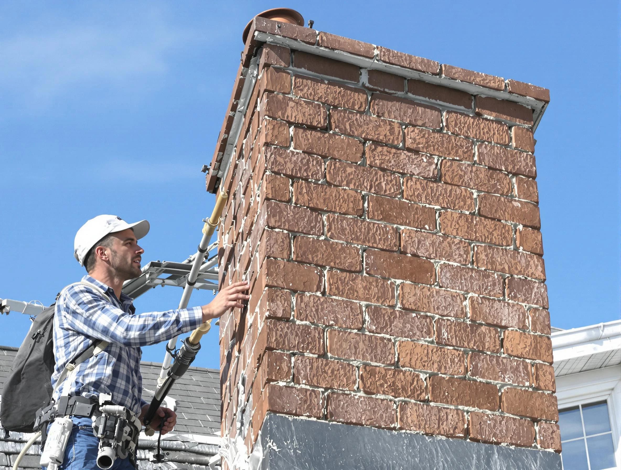 Brickwork for a chimney rebuild by Edison Chimney Sweep in Edison, NJ