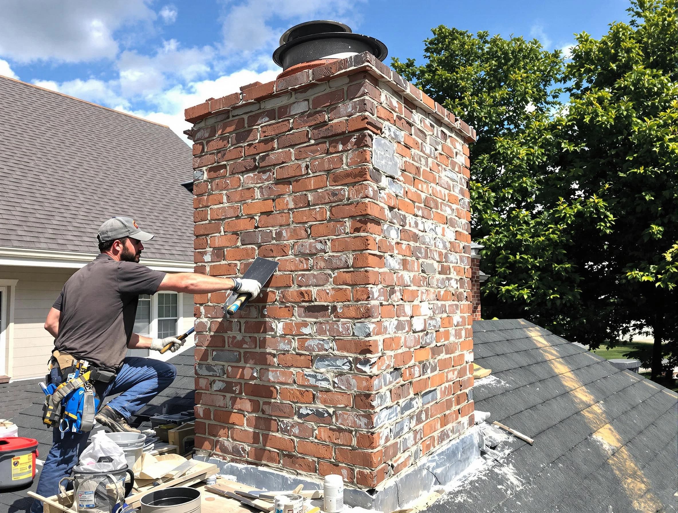 Completed chimney rebuild by Edison Chimney Sweep in Edison, NJ