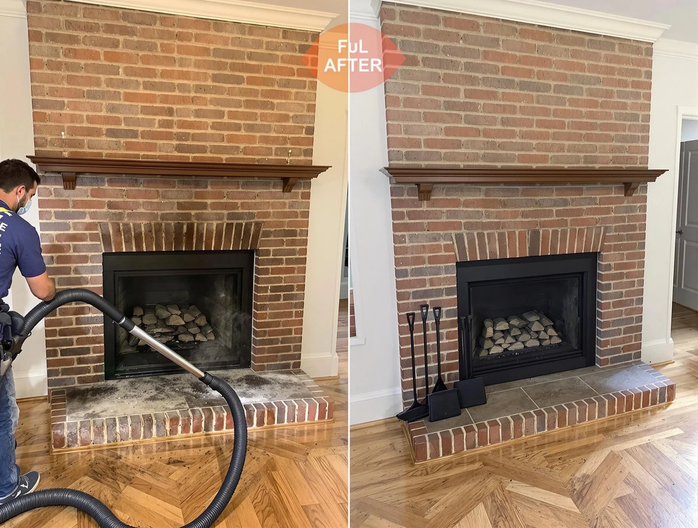 Edison Chimney Sweep carefully sanitizing a fireplace in Edison, NJ