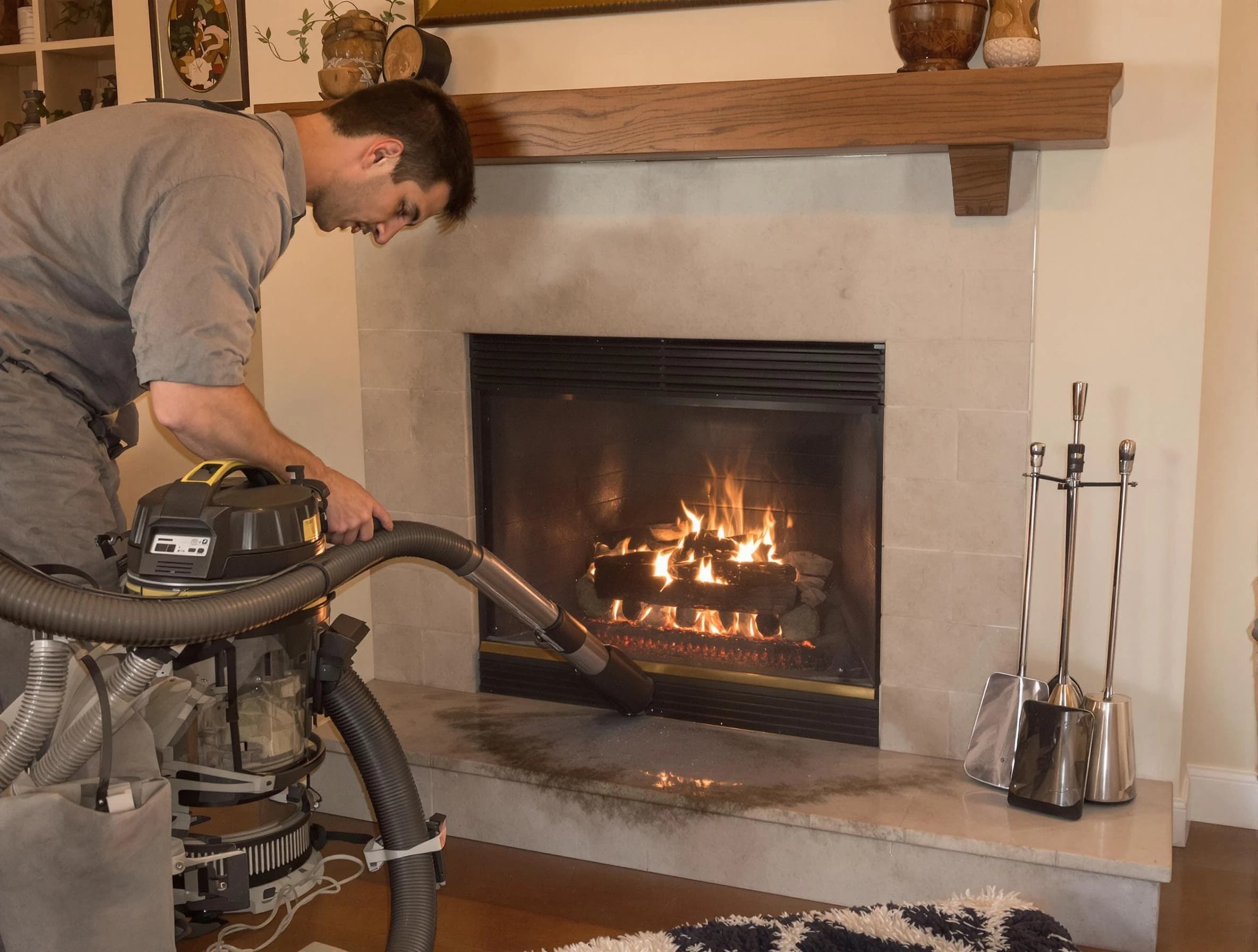 Routine fireplace upkeep by Edison Chimney Sweep in Edison, NJ