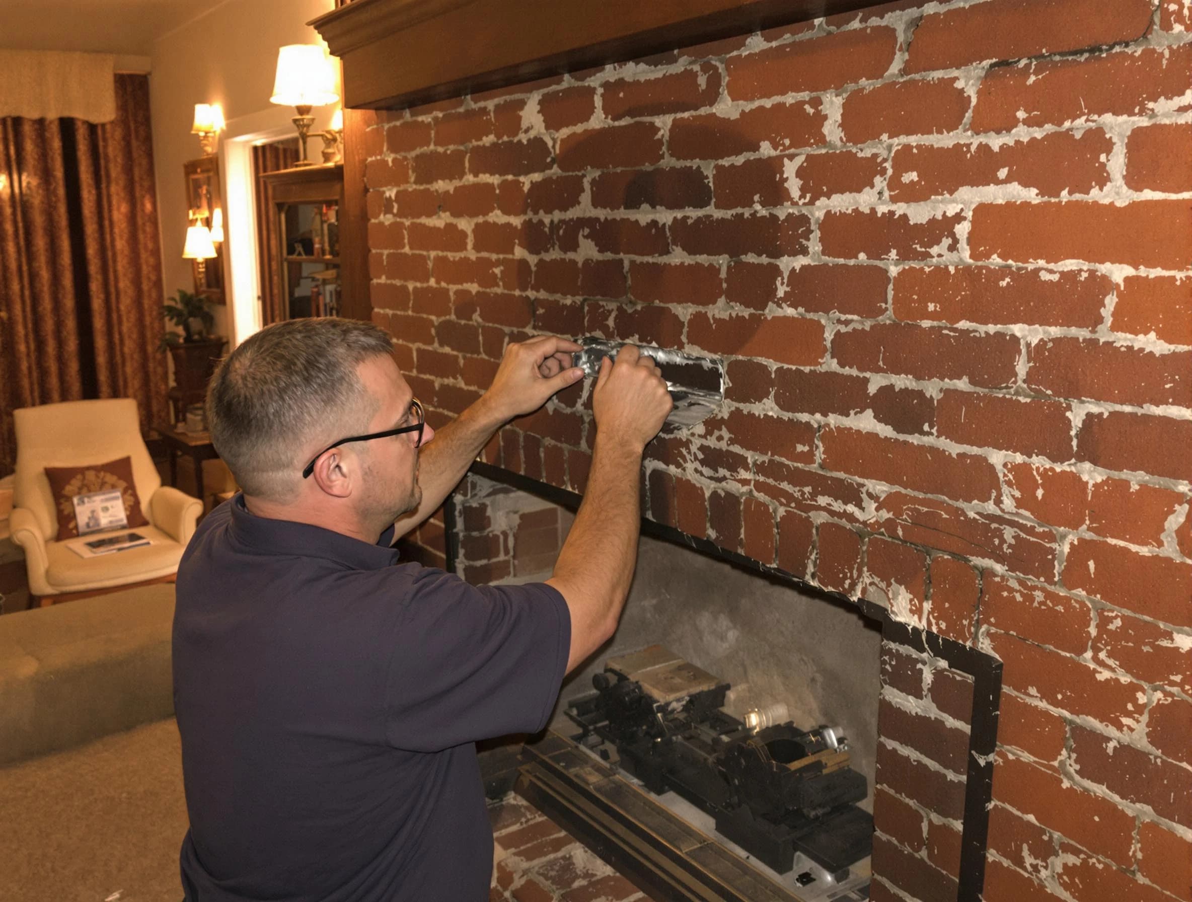 Edison Chimney Sweep expert fixing a fireplace in Edison, NJ